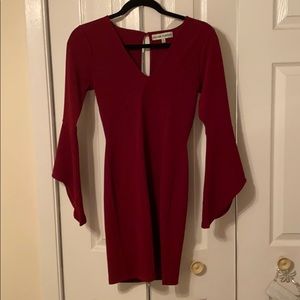 Long sleeve maroon dress